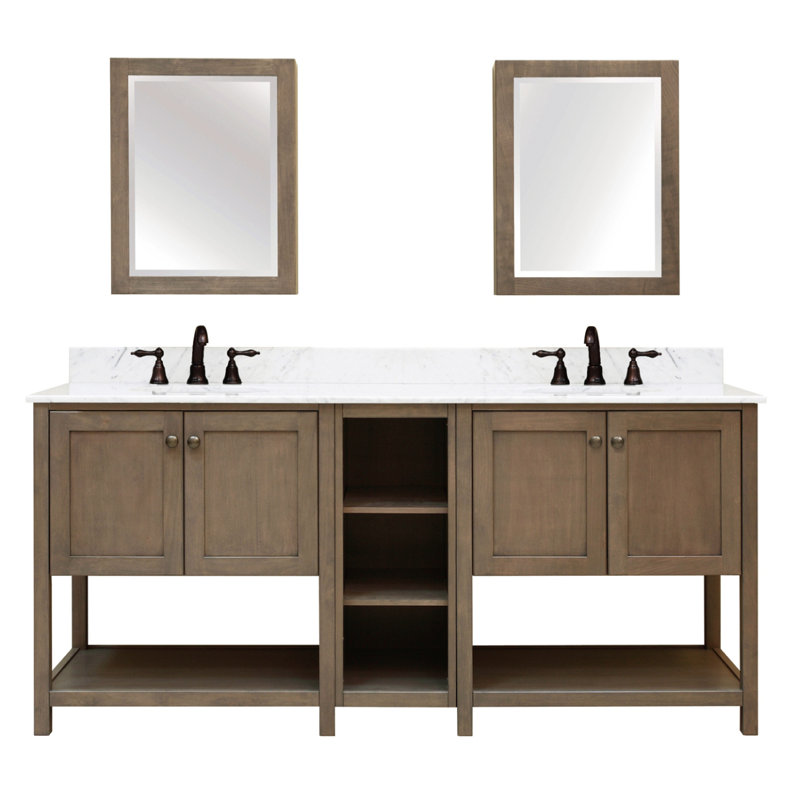 Sunny Wood Aiden Bath 2 Shelf Modular Component For Double